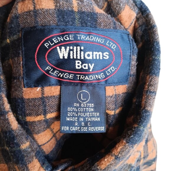 Large Vintage Flannel Shirt 1990's Williams Bay Plaid Soft Buttery Grunge Indie - Picture 3 of 7